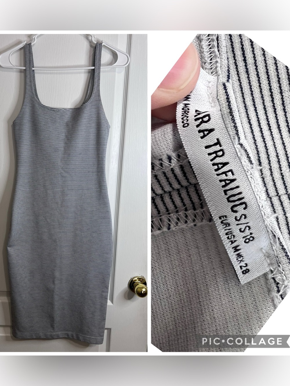 Zara sleeveless Striped Tank Midi Dress size M